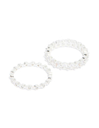 Silver Plated Dainty Cubic Zirconia Stacking Rings 2-Pack - link has visual effect only