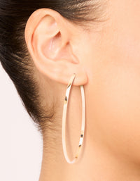 Gold Large Flat Hoop Earrings - link has visual effect only