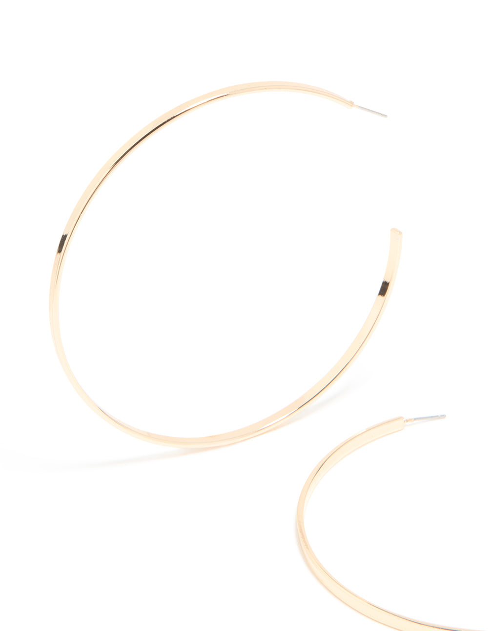 Gold Large Flat Hoop Earrings