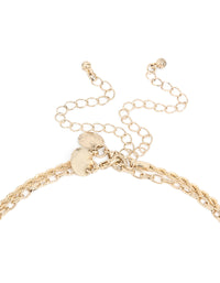 Antique Gold Double Heart Layered Necklace - link has visual effect only