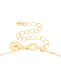 Gold Plated Cubic Zirconia Lock & Key Letter J Necklace - link has visual effect only