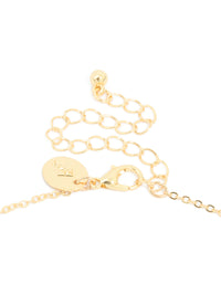 Gold Plated Cubic Zirconia Lock & Key Letter M Necklace - link has visual effect only