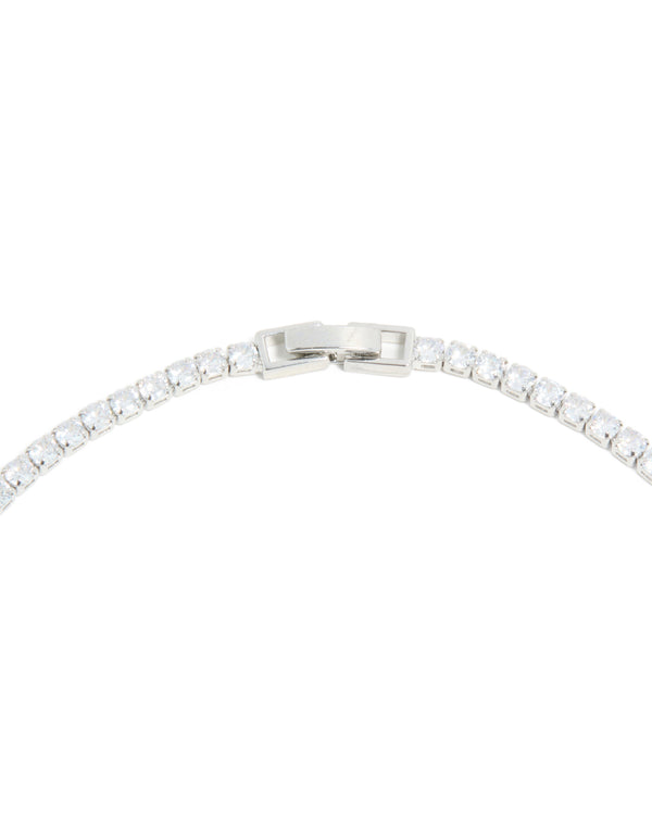 Silver Cubic Zirconia Lovely Pear Necklace
