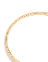 Gold Cubic Zirconia Dainty Pear Bangle - link has visual effect only