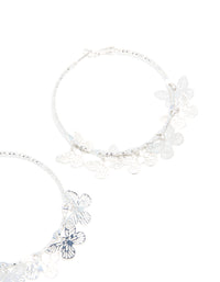 Silver Butterflies Hoop Earrings - link has visual effect only