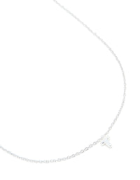 Waterproof Stainless Steel Mini Bubble Letter T Necklace - link has visual effect only