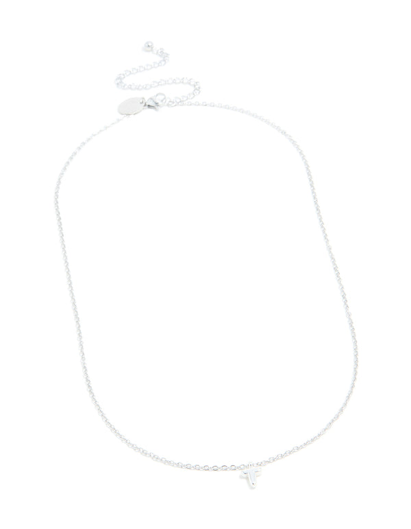Waterproof Stainless Steel Mini Bubble Letter T Necklace