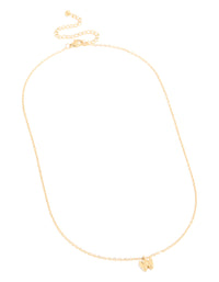 Waterproof Gold Plated Stainless Steel Mini Bubble Letter W Necklace - link has visual effect only