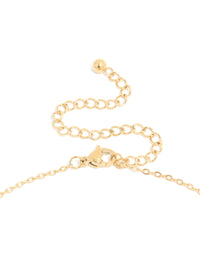 Waterproof Gold Plated Stainless Steel Mini Bubble Letter W Necklace - link has visual effect only