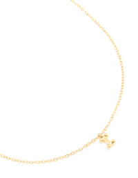 Waterproof Gold Plated Stainless Steel Mini Bubble Letter I Necklace - link has visual effect only