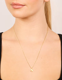 Waterproof Gold Plated Stainless Steel Mini Bubble Letter H Necklace - link has visual effect only