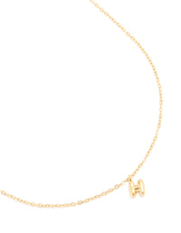 Waterproof Gold Plated Stainless Steel Mini Bubble Letter H Necklace - link has visual effect only