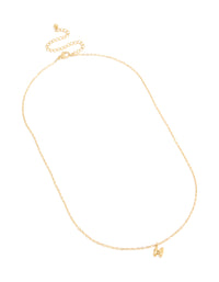 Waterproof Gold Plated Stainless Steel Mini Bubble Letter H Necklace - link has visual effect only
