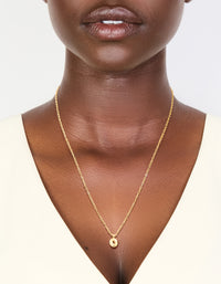 Waterproof Gold Plated Stainless Steel Mini Bubble Letter O Necklace - link has visual effect only