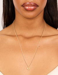 Waterproof Gold Plated Stainless Steel Mini Bubble Letter G Necklace - link has visual effect only