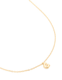 Waterproof Gold Plated Stainless Steel Mini Bubble Letter G Necklace - link has visual effect only