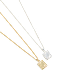 Gold & Silver Plated Locket Necklaces 2-Pack - link has visual effect only