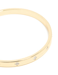 Gold Plated Diamante Flower Bangle - link has visual effect only