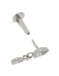 Titanium Diamante Marquise Drop Single Flat Back Stud - link has visual effect only