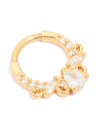 Gold Plated Titanium Diamante Detail Clicker Ring - link has visual effect only