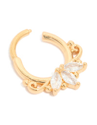 Gold Plated Titanium Diamante Marquise Detail Clicker Ring - link has visual effect only