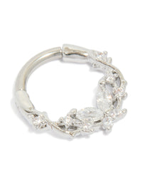 Titanium Diamante Detail Clicker Ring - link has visual effect only