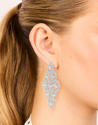 Silver Diamante Dazzling Drop Earrings - link has visual effect only