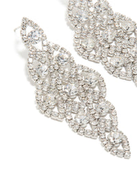 Silver Diamante Dazzling Drop Earrings - link has visual effect only