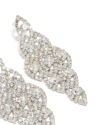 Silver Diamante Dazzling Drop Earrings - link has visual effect only