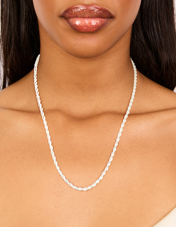 Waterproof Stainless Steel Twist Chain Necklace