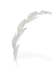 Silver Diamante Leaves Headband - link has visual effect only