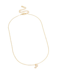 Gold Plated Cubic Zirconia & Pearl Letter J Necklace - link has visual effect only