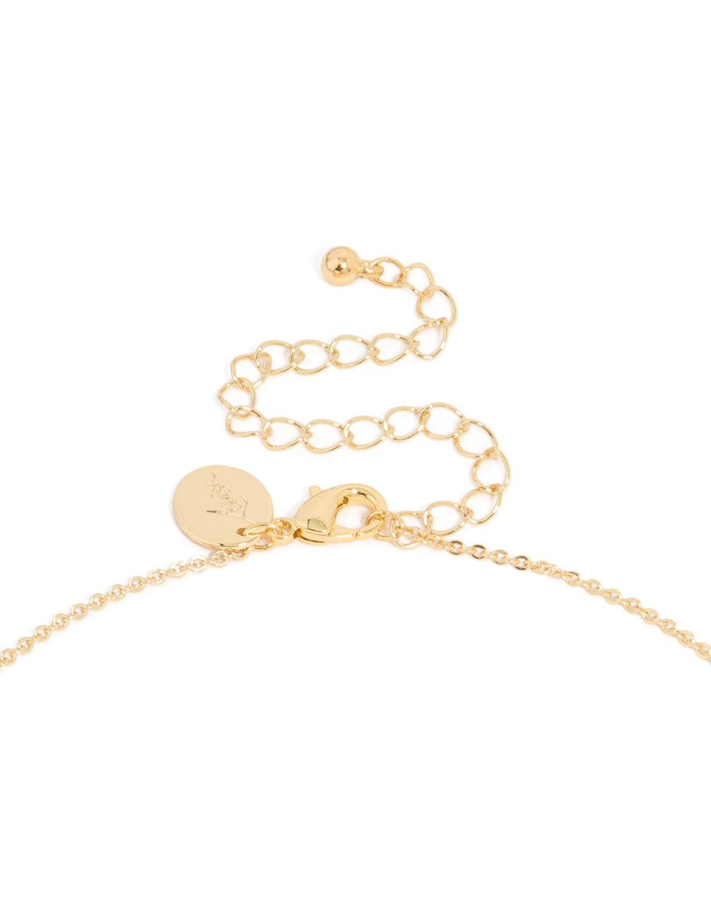 Gold Plated Brass Cubic Zirconia Letter K Tag Necklace