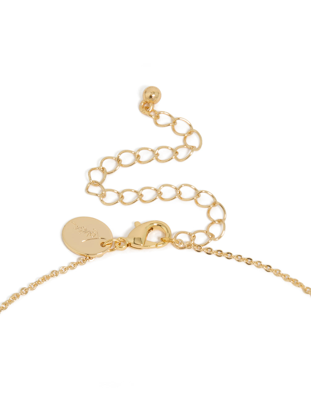 Gold Plated Brass Cubic Zirconia Letter M Tag Necklace