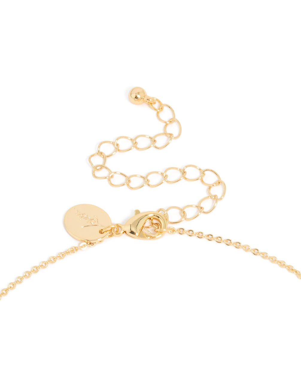 Gold Plated Brass Cubic Zirconia Letter A Tag Necklace