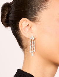 Gold Cubic Zirconia Drop Earrings - link has visual effect only