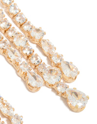 Gold Cubic Zirconia Drop Earrings - link has visual effect only