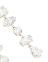 Silver Cubic Zirconia Mixed Drop Earrings - link has visual effect only