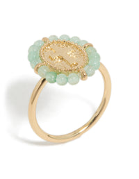 Gold Plated Textured Cross Ring - link has visual effect only