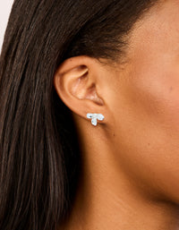 Sterling Silver Flower Petal Stud Earrings - link has visual effect only