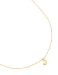 Gold Plated Sterling Silver Bubble Letter J Necklace - link has visual effect only