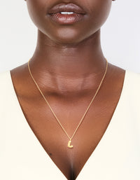 Gold Plated Sterling Silver Bubble Letter L Necklace - link has visual effect only