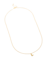 Gold Plated Sterling Silver Bubble Letter L Necklace - link has visual effect only