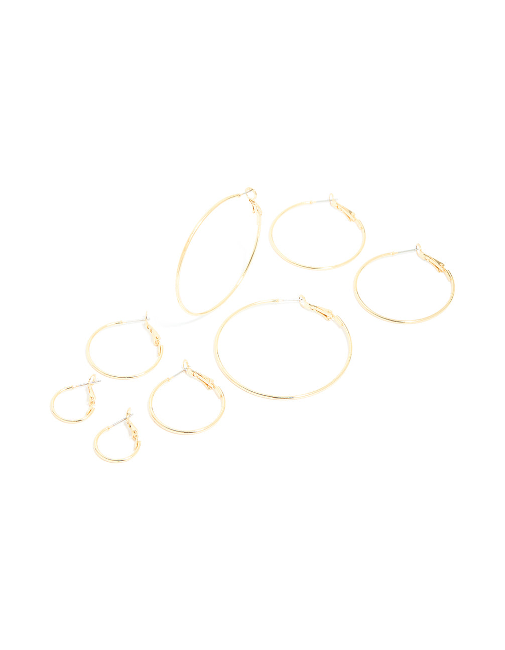 Gold Plated Fine Thin Hoop Earrings 4 Pack