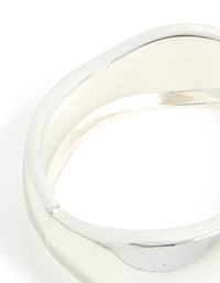 Silver Plated Chunky Hinged Molten Bangle - link has visual effect only