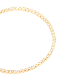 Gold Plated Cubic Zirconia Tennis Toggle Bracelet - link has visual effect only