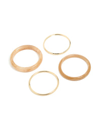 Gold & Brown Acrylic Bangles 4-Pack - link has visual effect only