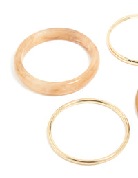 Gold & Brown Acrylic Bangles 4-Pack - link has visual effect only