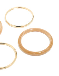 Gold & Brown Acrylic Bangles 4-Pack - link has visual effect only