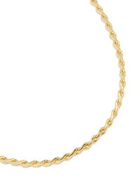 Waterproof Gold Plated Stainless Steel Teardrop Chain Link Necklace - link has visual effect only